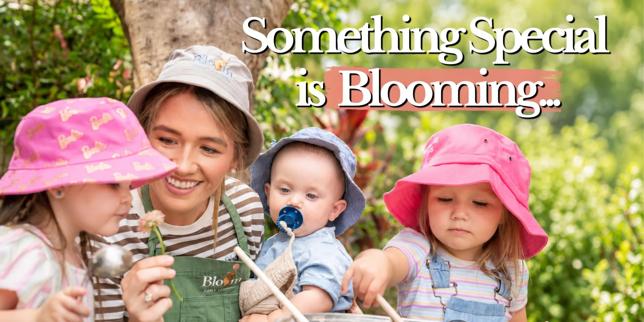 Something Special is Blooming – a Bloom educator with three young children in the garden